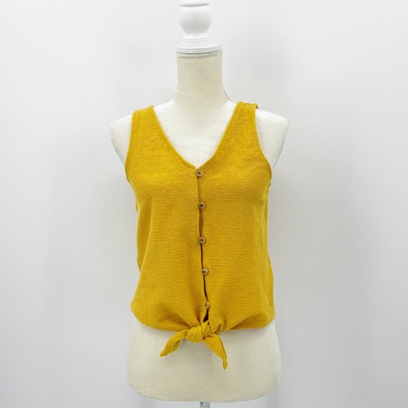 Madewell Tops - Madewell Texture & Thread Button Front Tie Tank